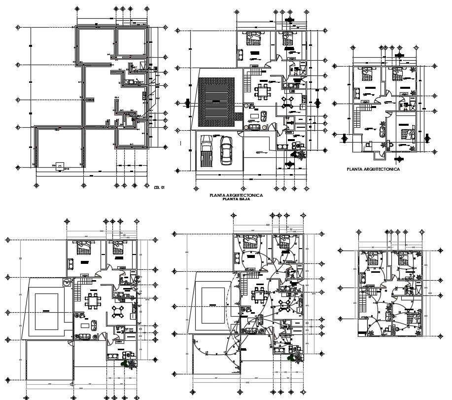 Architectural house plans in DWG file - Cadbull