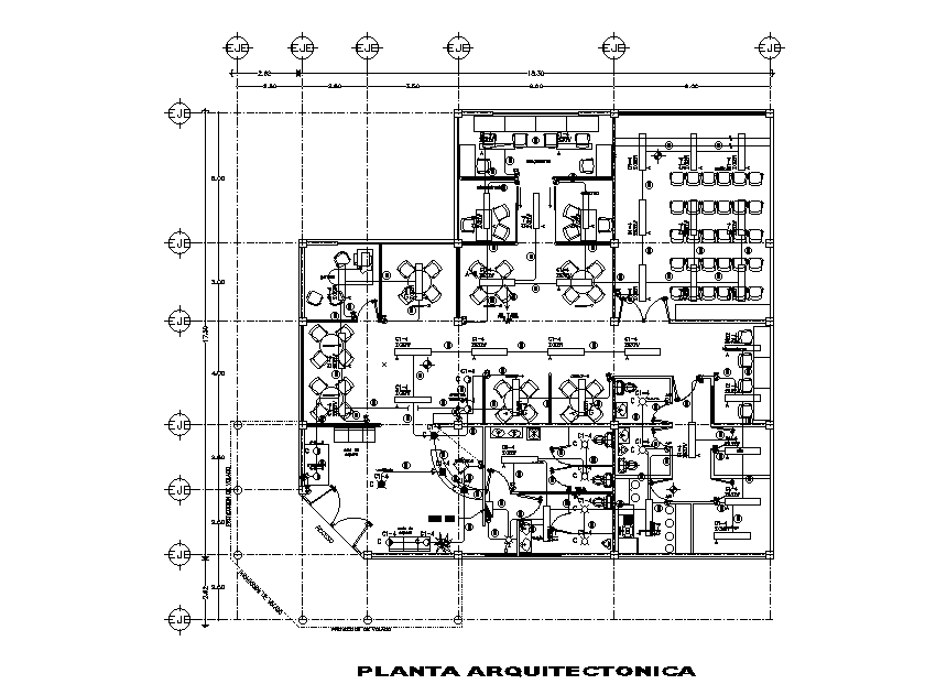 Architectural restaurant plan is given in this 2D AutoCAD DWG drawing ...