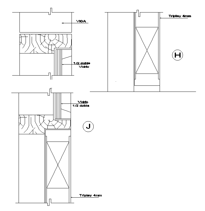 Architectural section details of plywood door cad drawing files. - Cadbull