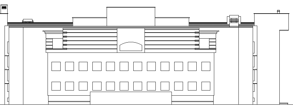 Architecture Layout of Collage Building Elevation and Section dwg file ...