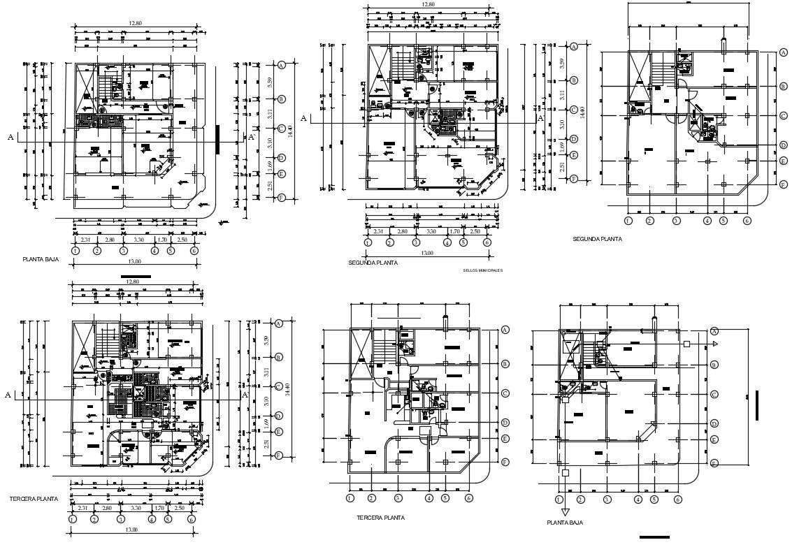 office building plan dwg free download