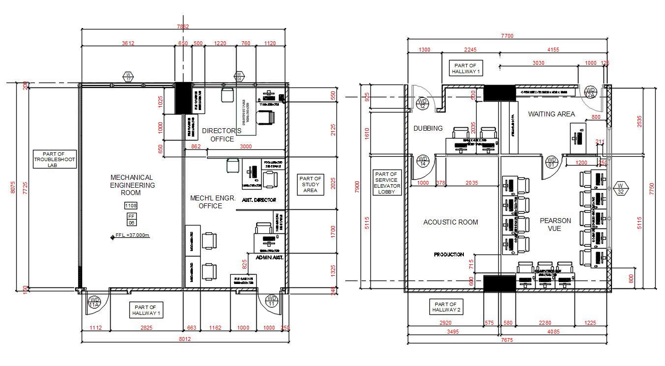 architecture office plan dwg download