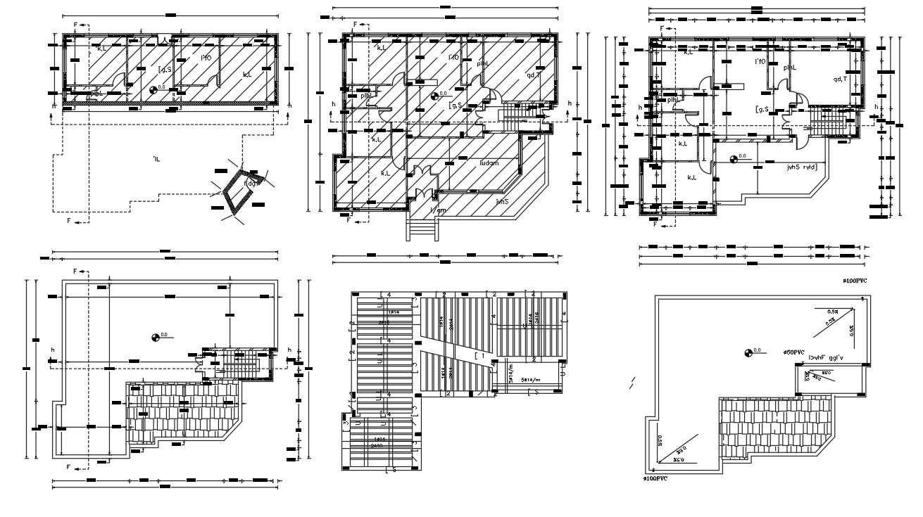 Architecture 3 Bedroom House Floor Plan With Working Drawing - Cadbull