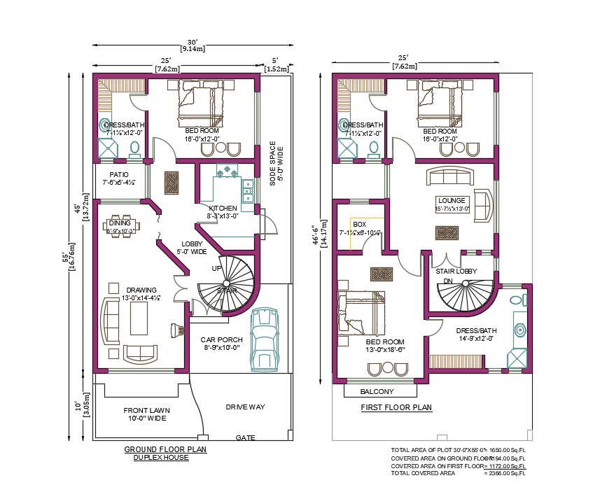 Architecture CAD House Plan Drawing Download DWG File - Cadbull