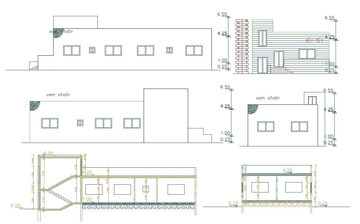 Architecture House Building Design Cad Drawing - Cadbull