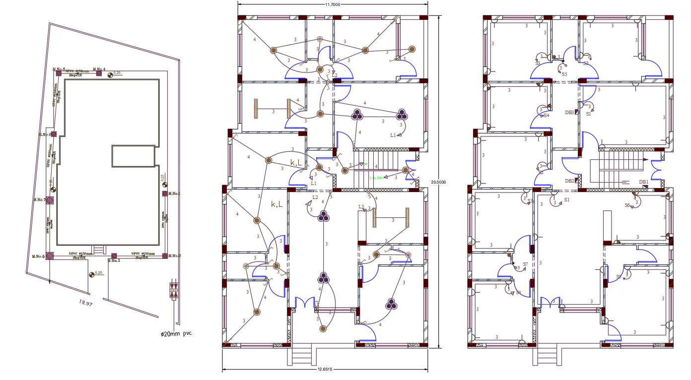 Architecture House Electrical Layout Plan DWG File - Cadbull