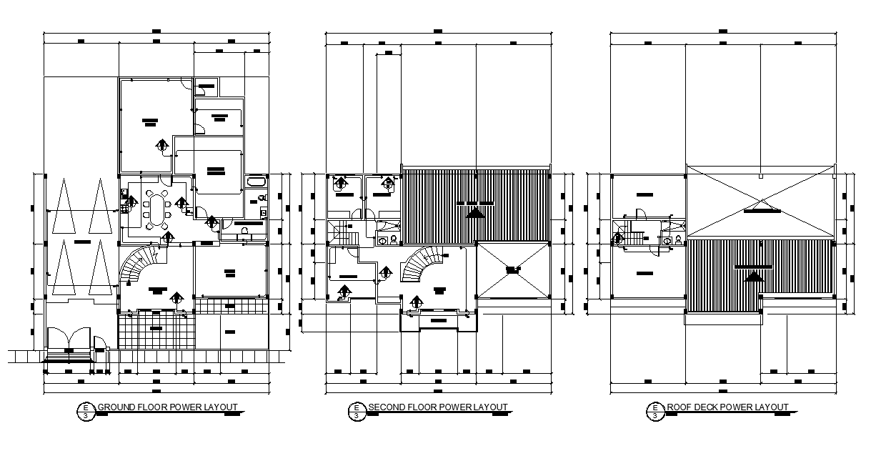 Architecture House Plan With Power Layout CAD Drawing DWG File - Cadbull