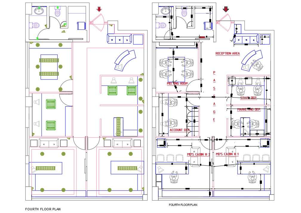Architecture Interior Office Plan Design Autocad File Cadbull