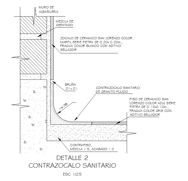 A sanitary pipe connection of the 5x7m toilet building is given in this ...