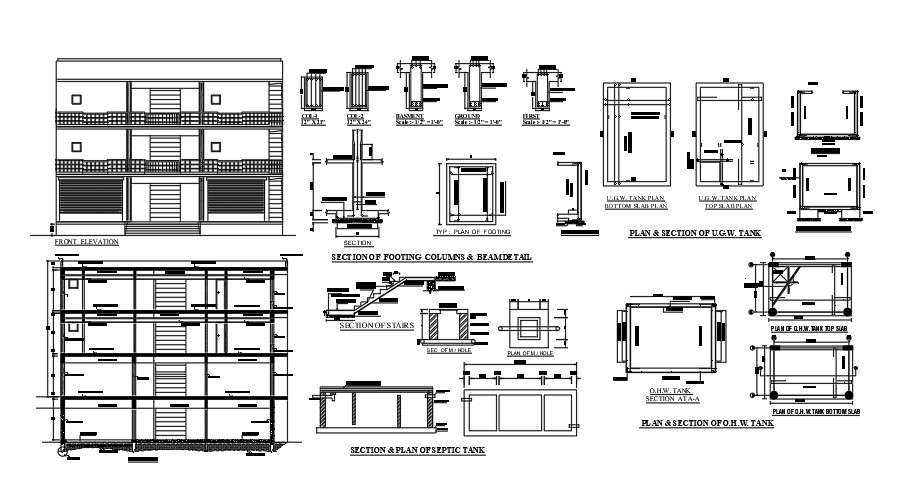 A section and elevation view of the 50’x125’ commercial shop building ...