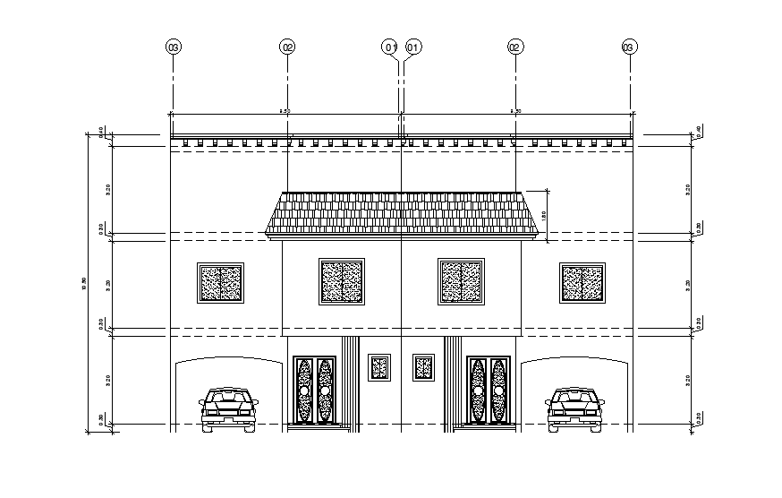 A section view of 17x13m villa building is given in this Autocad ...