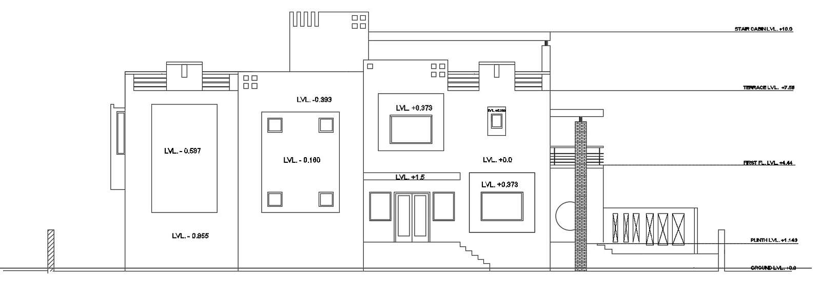 A section view of 19x10m house building is given in this Autocad 2D DWG ...