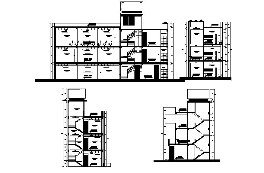 A section view of 27x9m hospital building is given in this Autocad ...