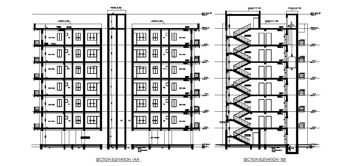 A section view of 51’x103’ house plan is given in this Autocad drawing ...