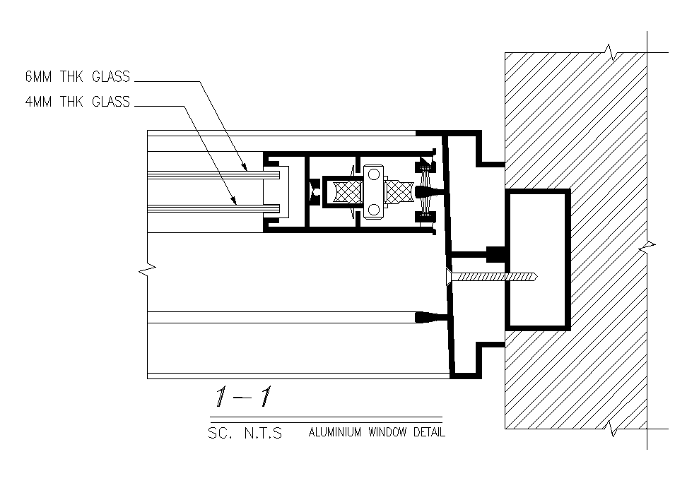 A Section View Of The 100x160cm Door Is Given In This Autocad Drawing 