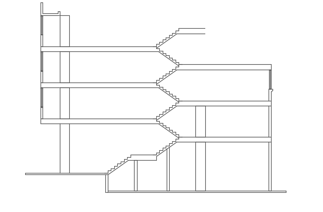 A section view of the 14x20m commercial building AutoCAD model is given ...