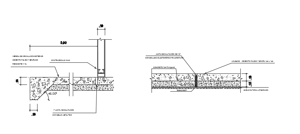 A section view of the Traffic lane isometric path walk drawing is given ...