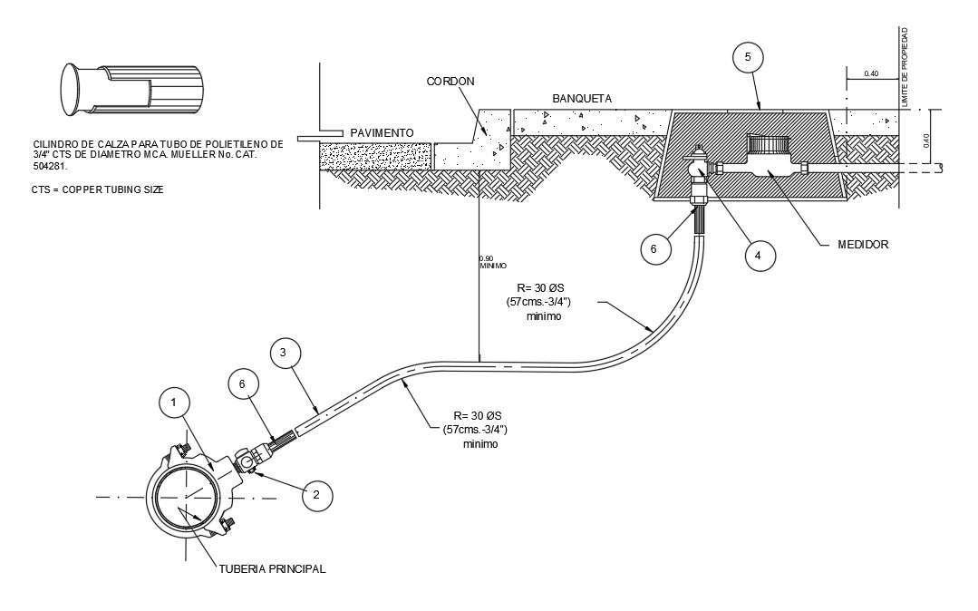 A section view of the drainage main pipe detail is given in this ...