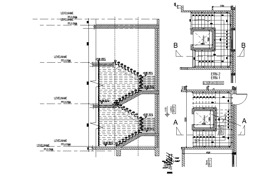 A section view of the staircase is given in this Autocad drawing file ...