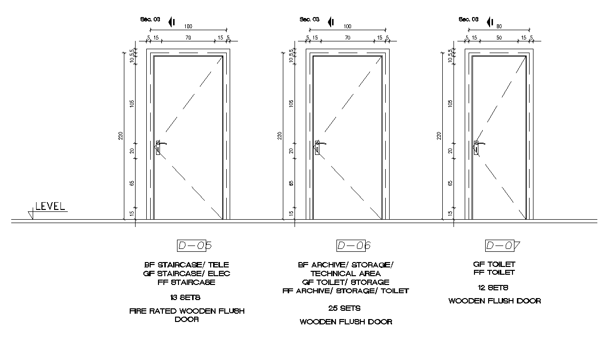 A single type wooden door plans are given in this AutoCAD file - Cadbull