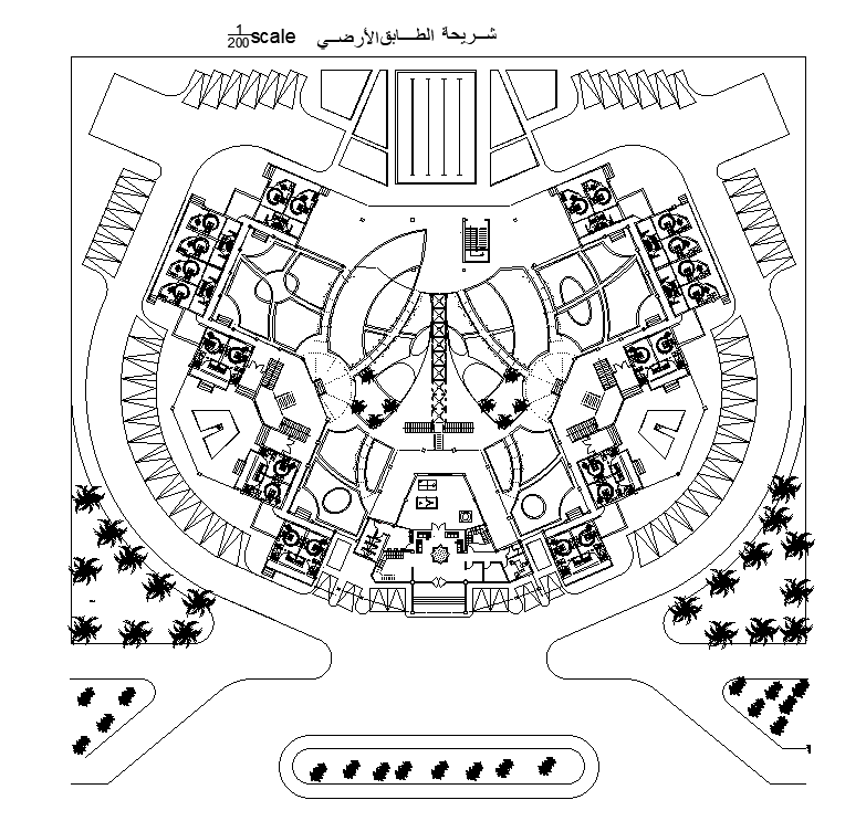 A site layout and plan of the staying hotel AutoCAD drawing - Cadbull