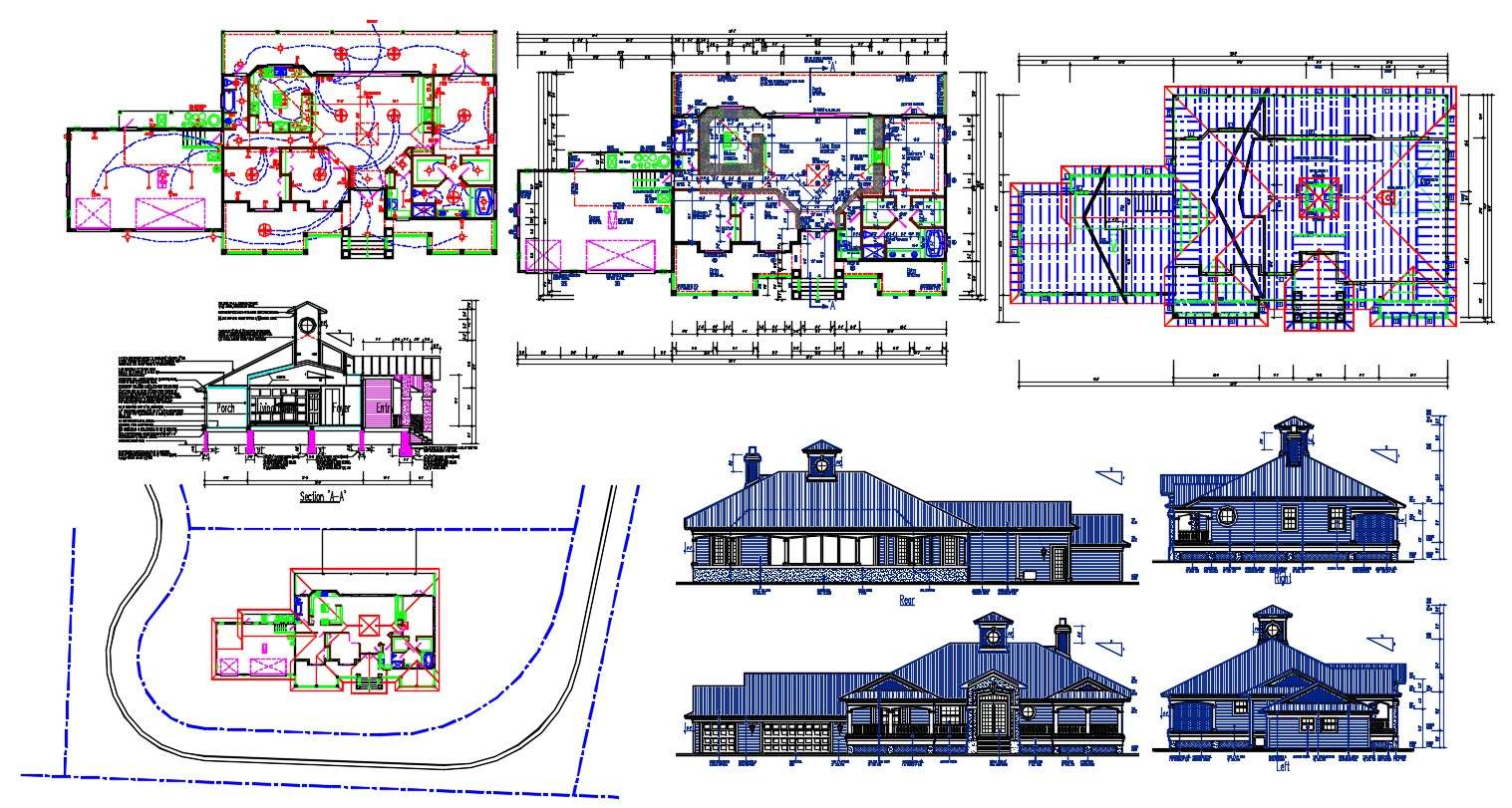Classic Facades architecture in AutoCAD, download DWG file