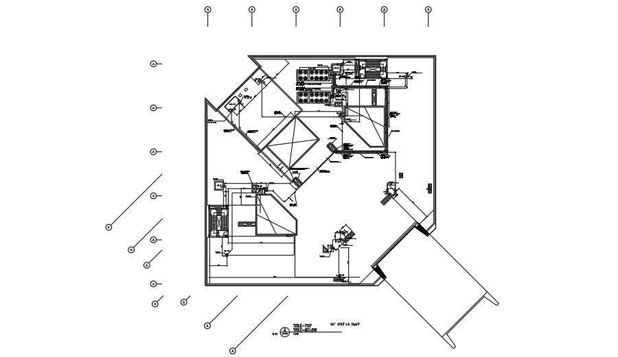 Attorney headquarters roof mechanical power plan drawing - Cadbull