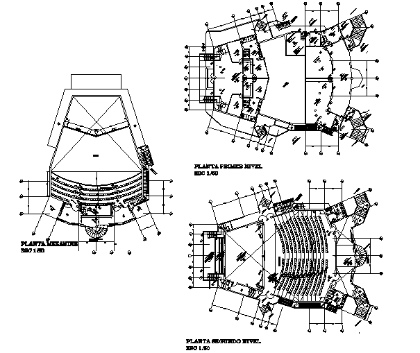 Auditorium project detail dwg file - Cadbull