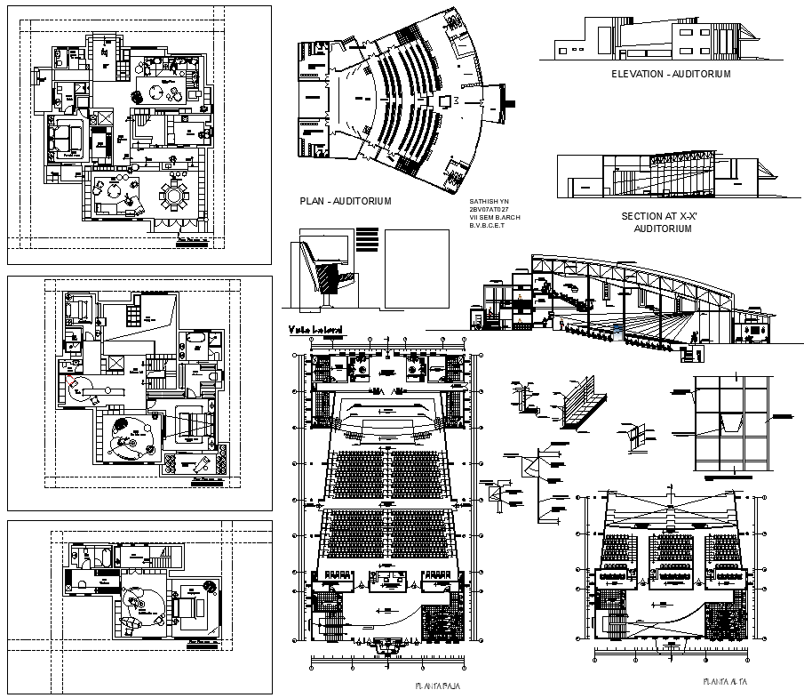 Auditorium Plan Elevation And Section DWG AutoCAD file - Cadbull