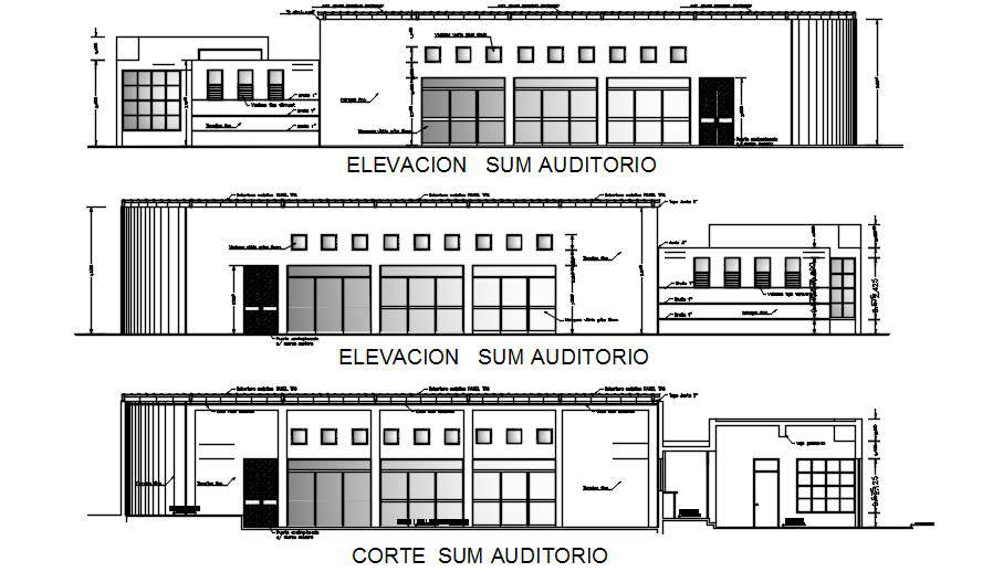 Auditorium elevation drawing stated in this AutoCAD file. Download the ...