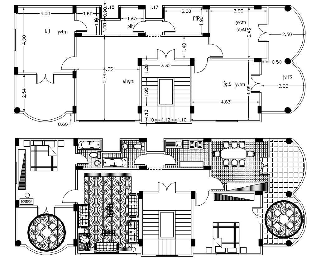  AutoCAD  2  BHK  House  Plan  With Dimensions Cadbull