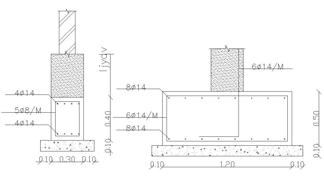AutoCAD Drawing Column Footing Design And Section - Cadbull