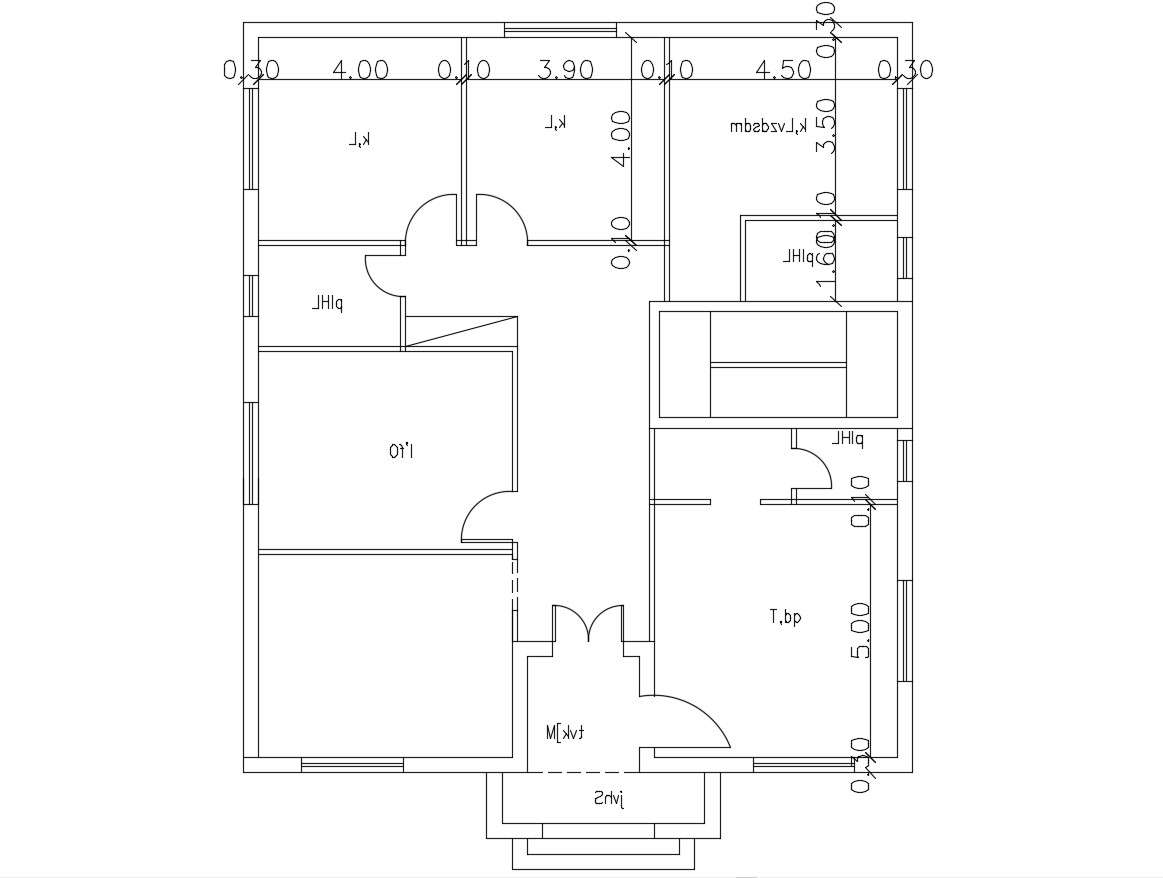 AutoCAD Drawing House Floor Plan With Dimension Design - Cadbull