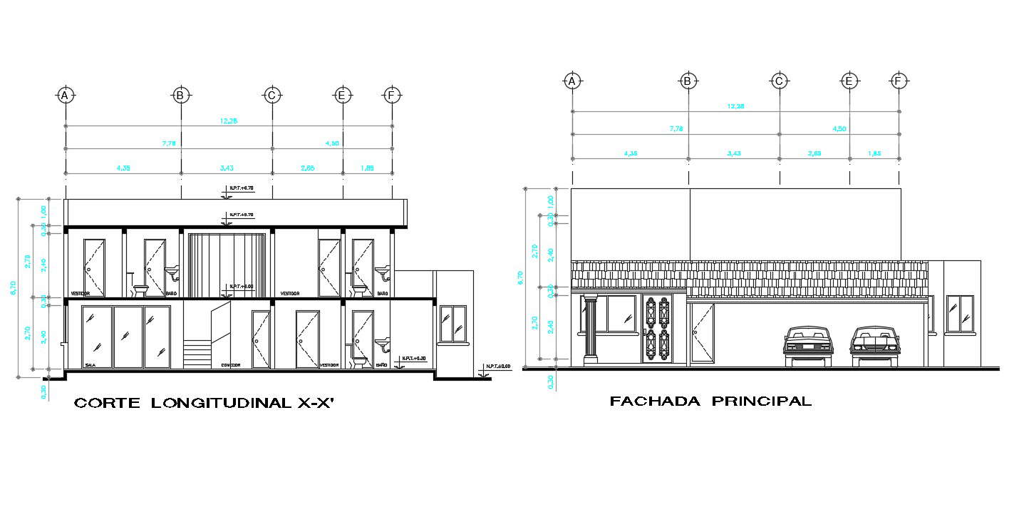 AutoCAD Drawing Of Bungalow Elevation And Section With Working ...