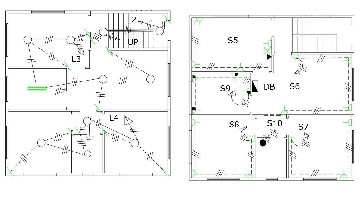 AutoCAD Drawing Of Residential Electrical Layout Plan - Cadbull