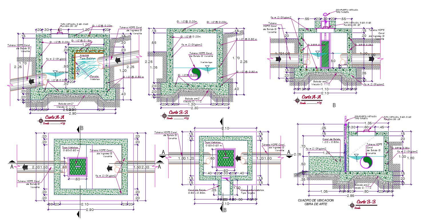 Overhead Water Tank Details Dwg