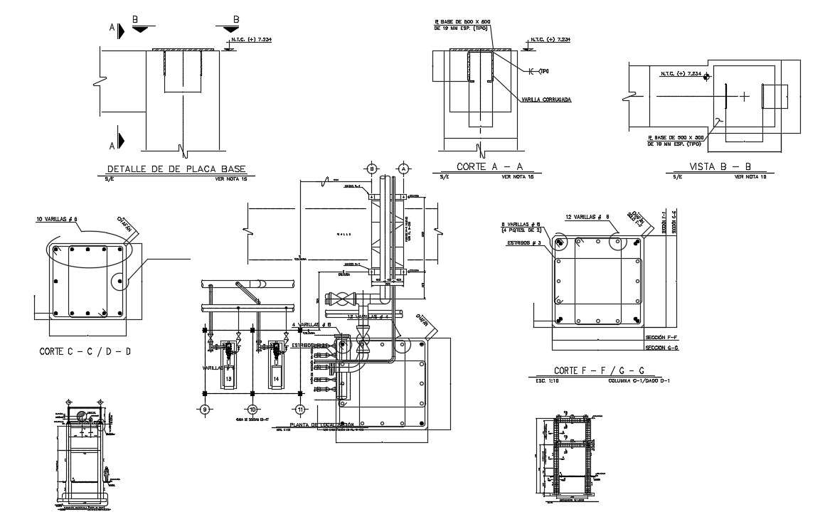 AutoCAD File Structure Bars And Column Design 2D CAD Drawing - Cadbull