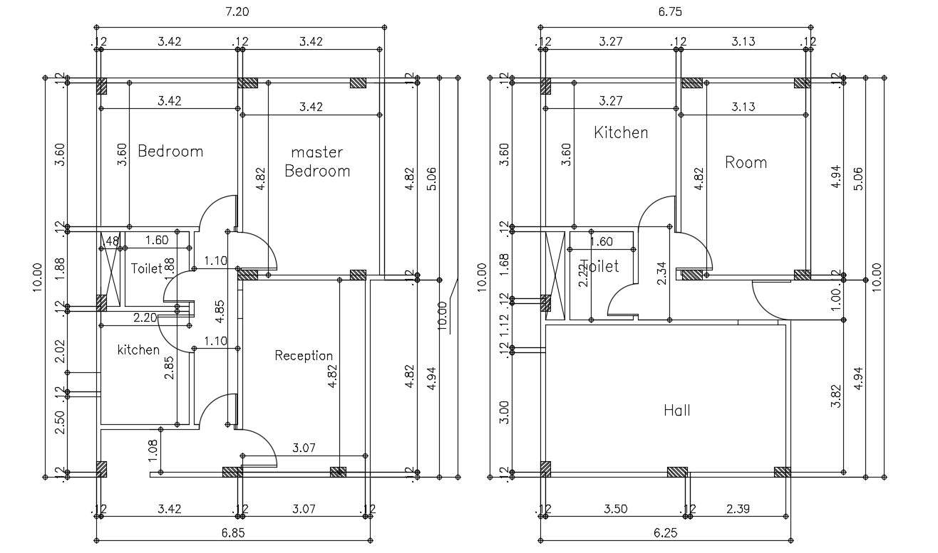 AutoCAD House Plans With Dimensions - Cadbull