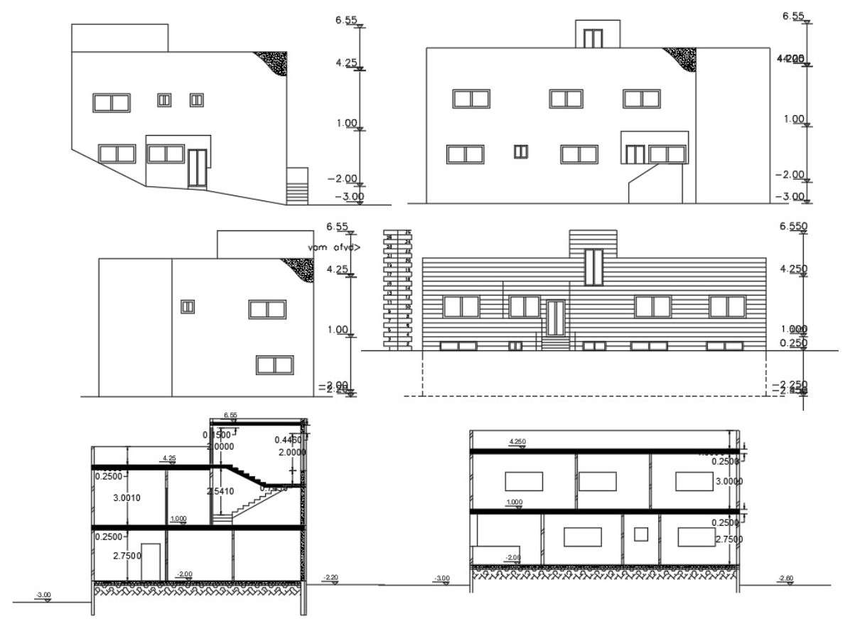 AutoCAD House Sectional Elevation Design DWG - Cadbull