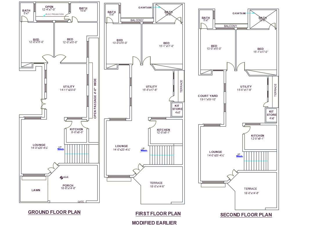 AutoCAD2D DWG  Drawing  file of two  bedroom  G 2  House  plan  