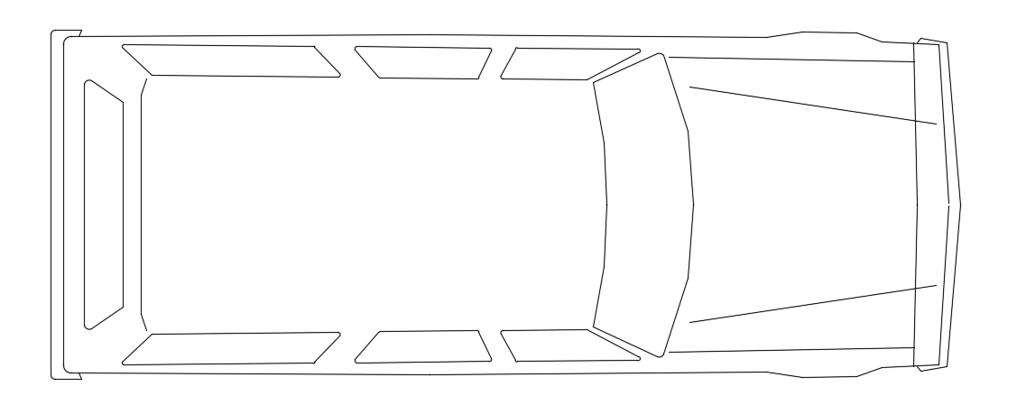 AutoCAD 2D DWG drawing file contains the sedan car model top view - Cadbull