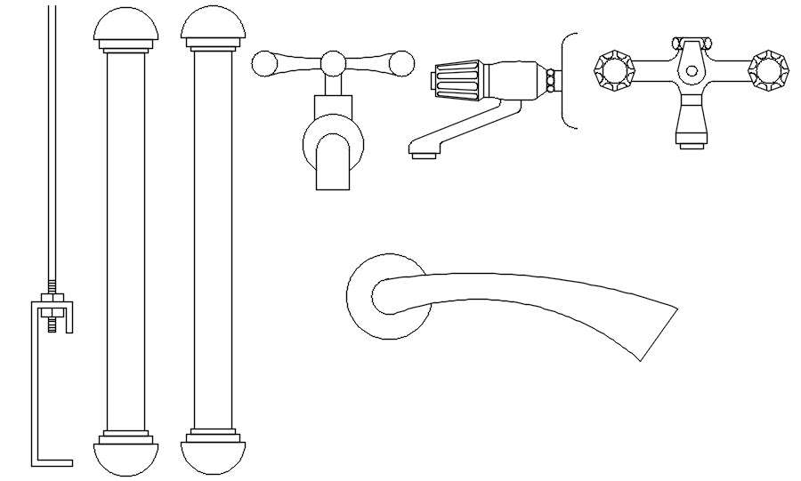 AutoCAD 2D blocks of faucets, dwg file, CAD file - Cadbull