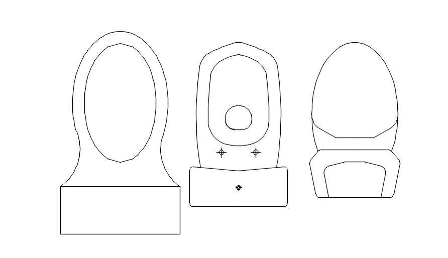 AutoCAD 2D blocks of urinals, dwg file, CAD file - Cadbull