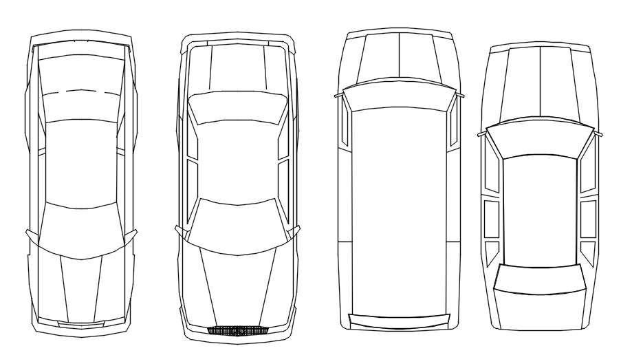 AutoCAD 2D blocks of vehicles, dwg file, CAD file - Cadbull