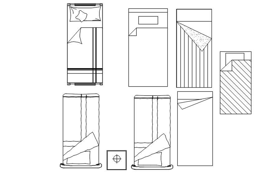 AutoCAD 2D blocks single bed, dwg file, CAD file - Cadbull