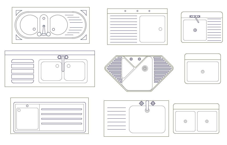 AutoCAD 2D drawing file of the various types of washbasin block design ...