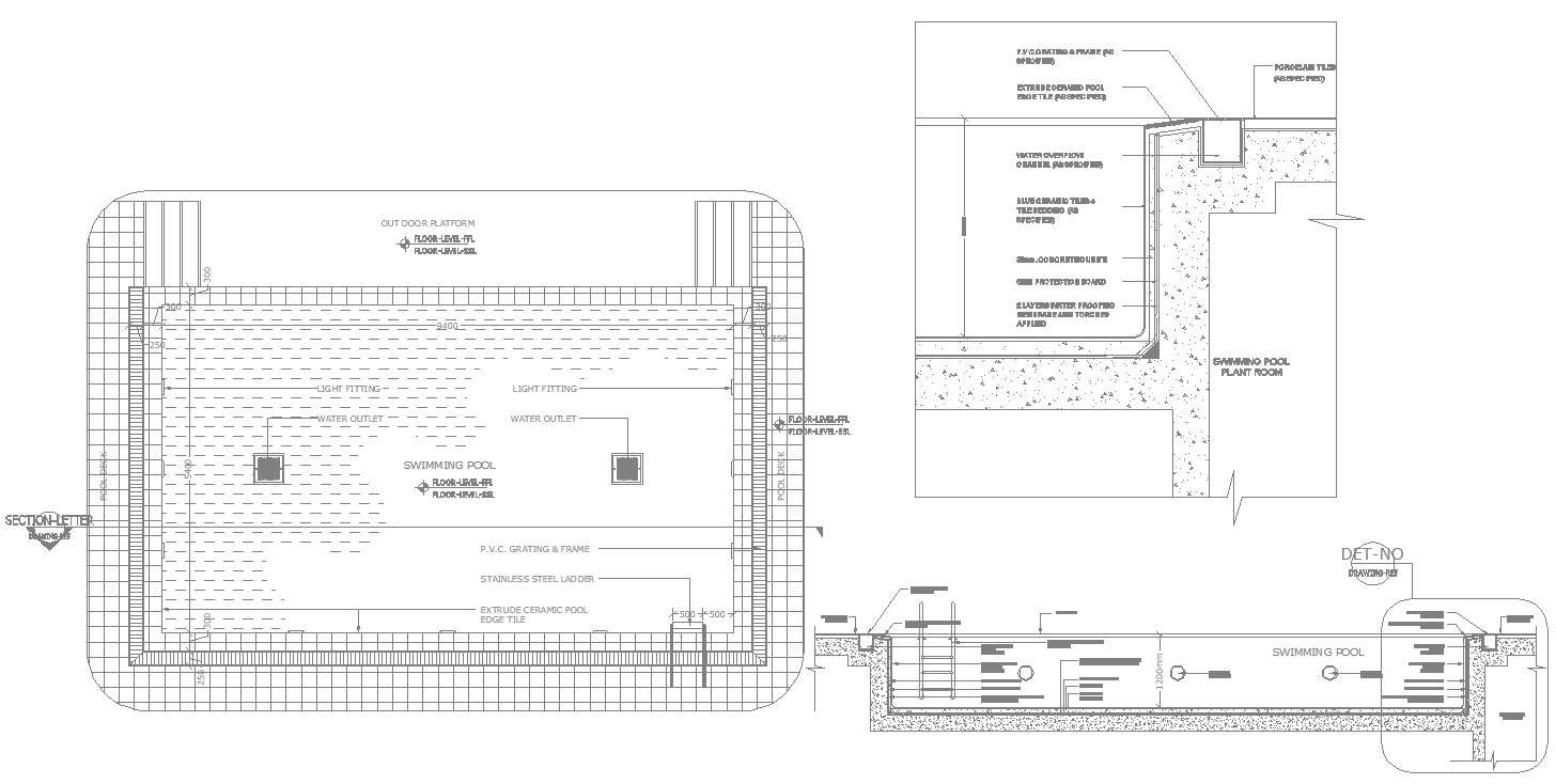 AutoCAD 2D drawing files show the floor plan , section and