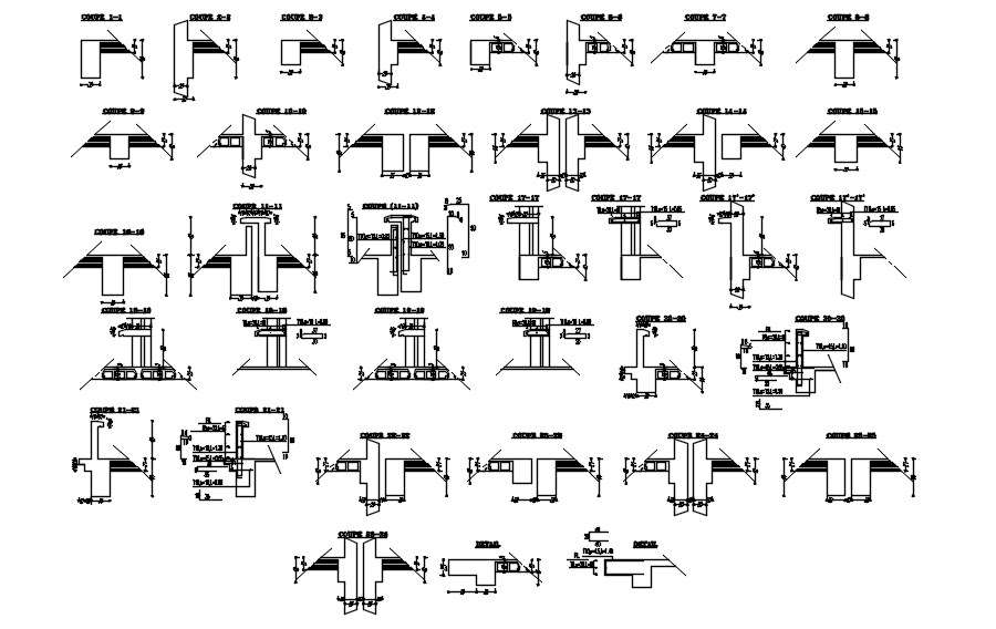 Formwork And Reinforcement Details Of Coping Structure Of Cinema