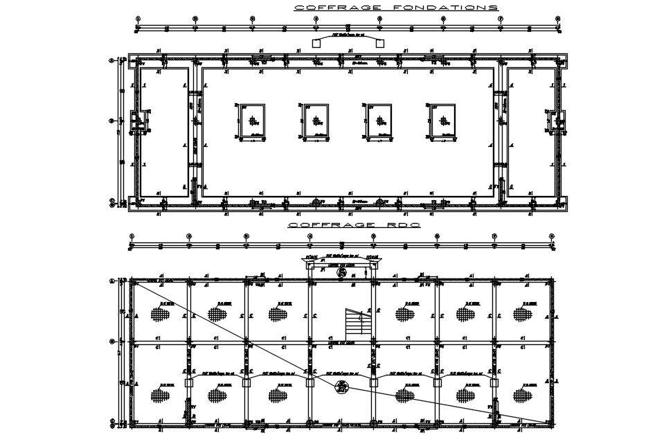 Autocad 2d Drawing Of Different Design Of Foundation Formwork With