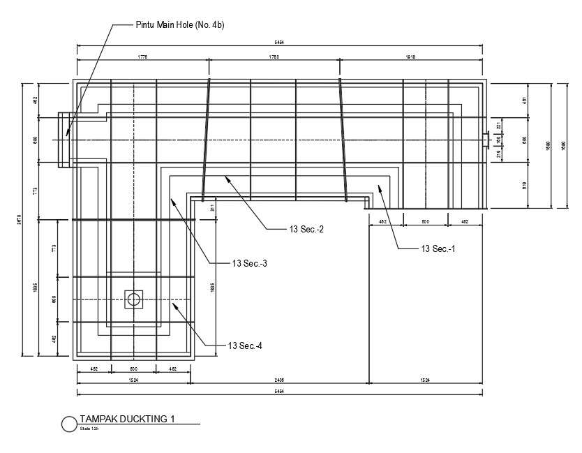 AutoCAD 2D drawing of ducting details, CAD file, dwg file Cadbull